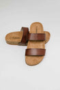 Eulee Round Toe Slip On Sandal in Light Brown