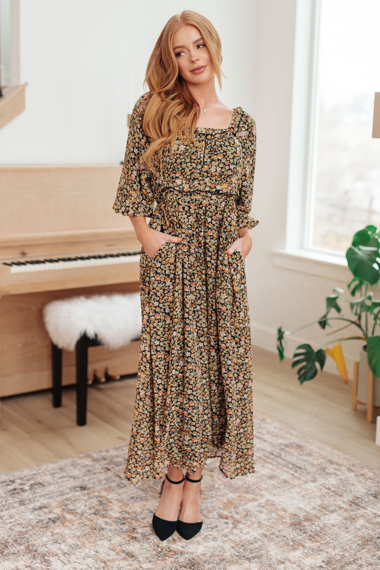 Vestido largo floral Ever So Briefly