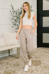 Every Second, Every Hour Jogger Bottoms in Ash Mocha