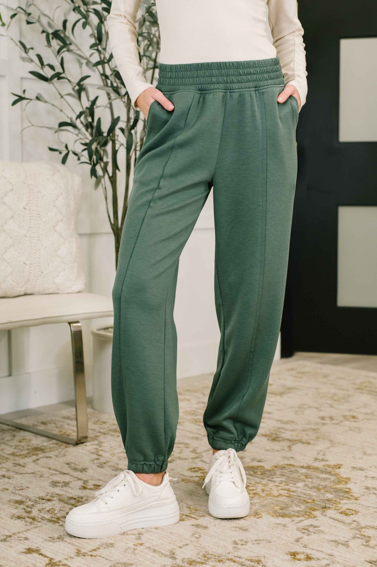Every Second, Every Hour Jogger Bottoms in Dark Forest