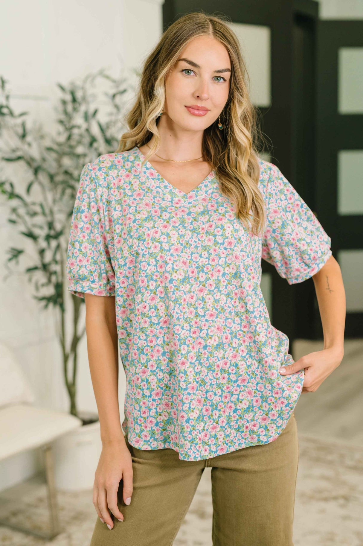 Everything in My Power Floral Puff Sleeve Blouse