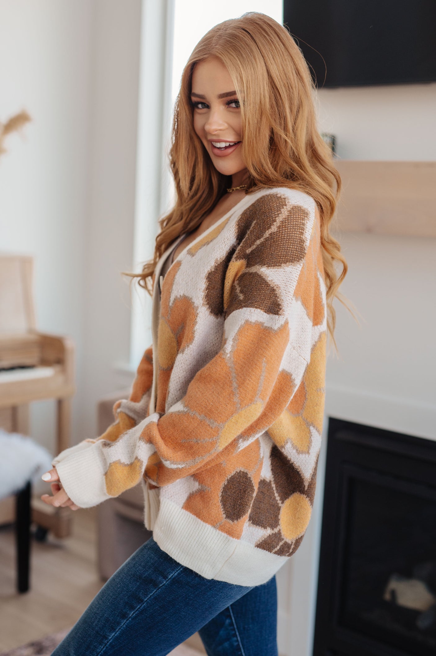 Cárdigan floral exquisitamente moderno