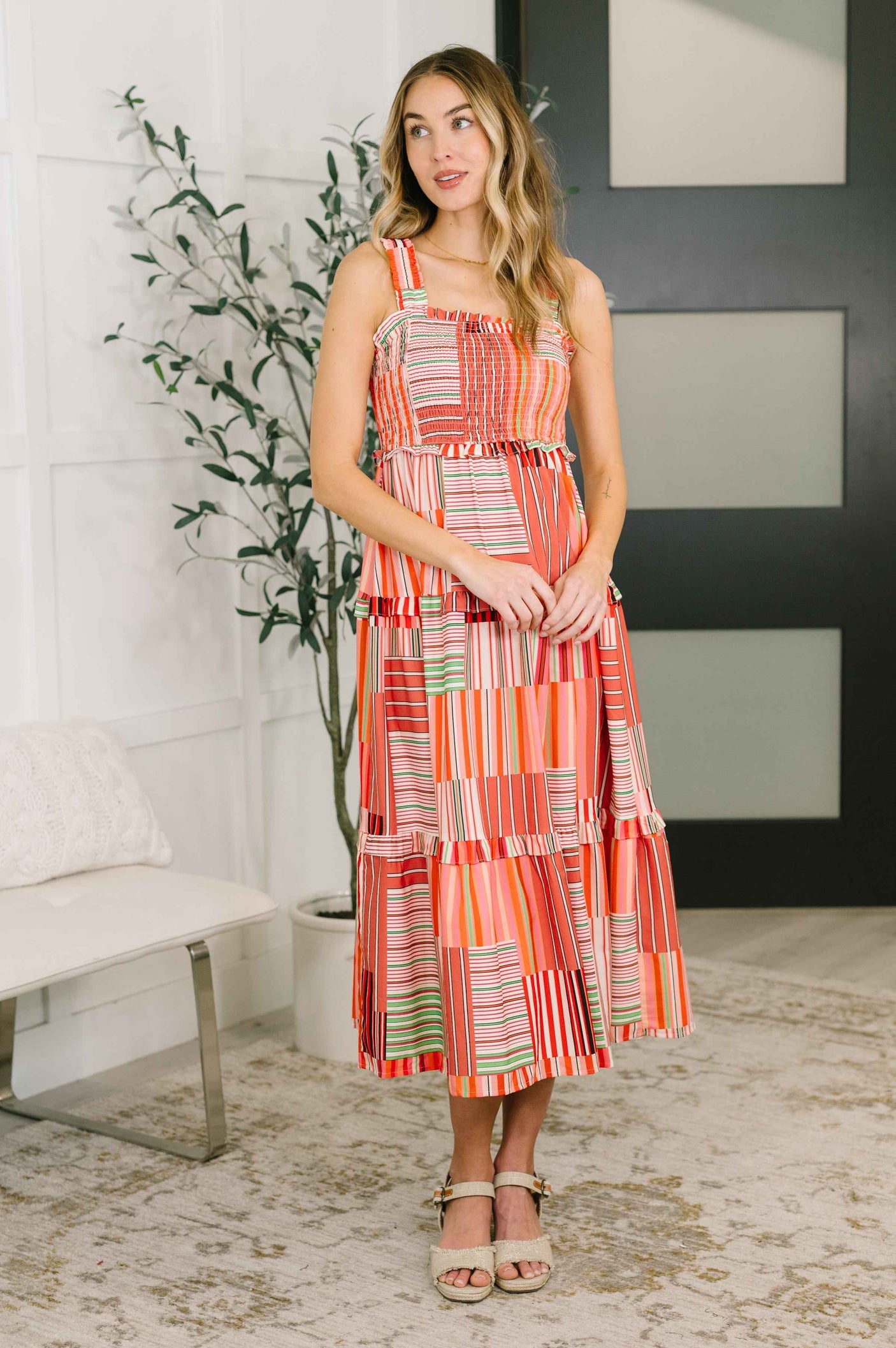 Extra Sentimental Wide Strap Tiered Dress