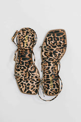 Eyeful Square Toe Ankle Strap Sandal in Leopard
