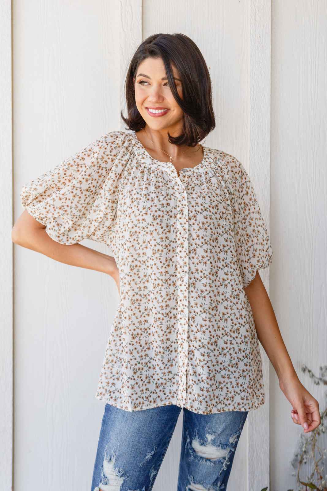 Fancy Me Floral Button Down - Liarian Unlimited Boutique