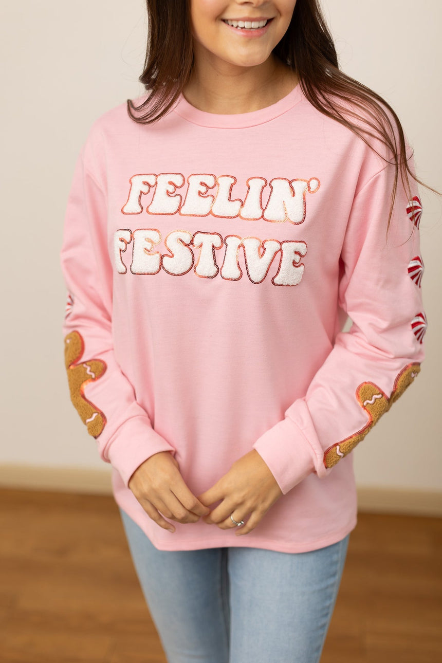 Top rosa festivo