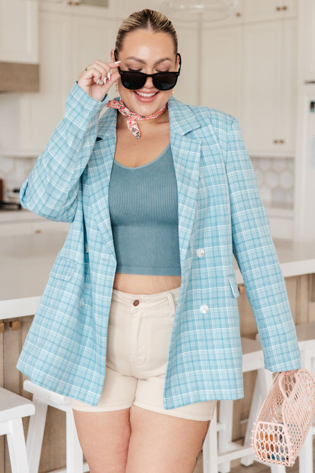Fetch My Briefcase Plaid Blazer - Liarian Unlimited Boutique