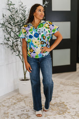 Top floral con preguntas de campo