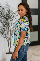 Top floral con preguntas de campo