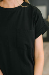 Fix You Right Up Short Sleeve Midi Dress in Black