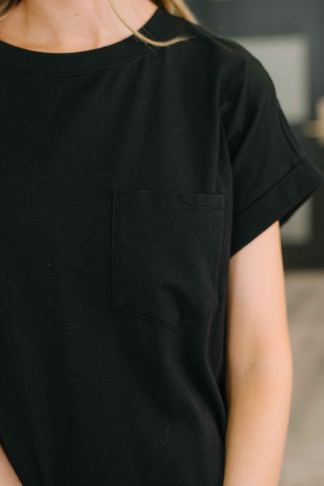 Fix You Right Up Short Sleeve Midi Dress in Black