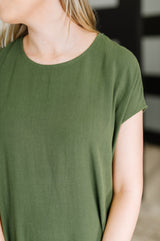 Vestido relajado Flatter Me Later en color musgo