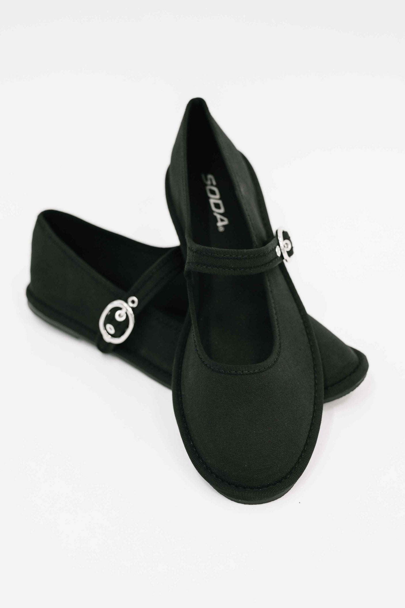 Fleta Buckle Flats in Black
