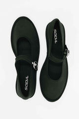 Fleta Buckle Flats in Black