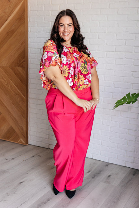 Top floral Flit About en rosa