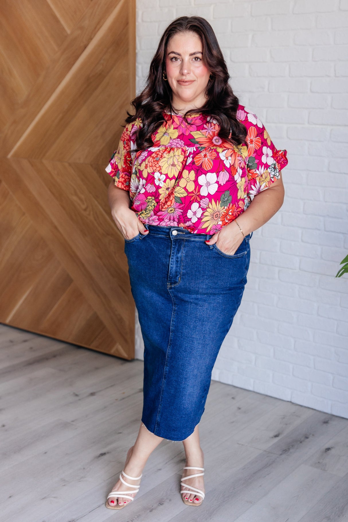 Top floral Flit About en rosa