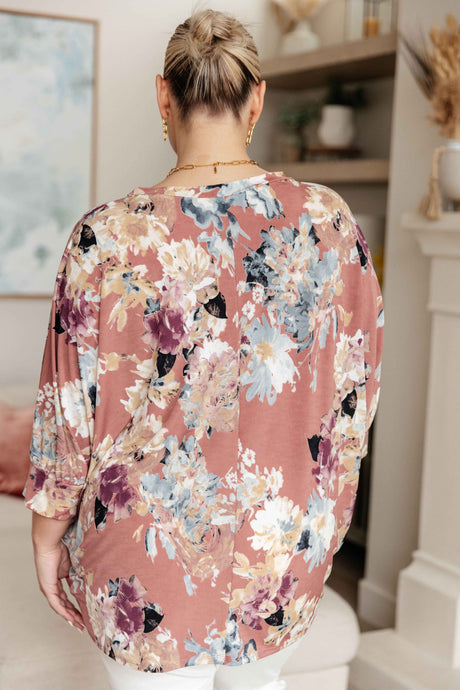 Float On Floral Top in Marsala - Liarian Unlimited Boutique