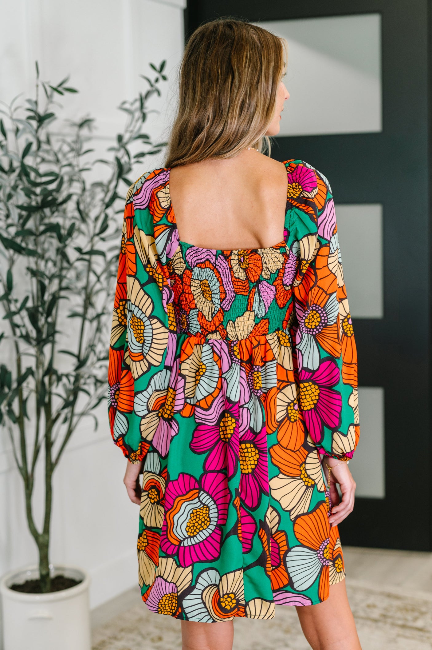 Vestido de cuello redondo Floral Affairs