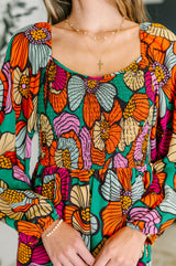 Vestido de cuello redondo Floral Affairs