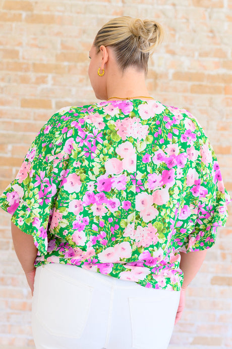 Top Florence con escote en V en verde Kelly