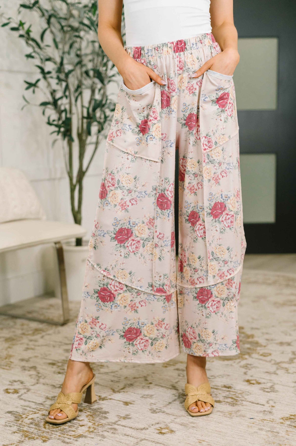 Follow the Flow Wide Leg Floral Bottoms