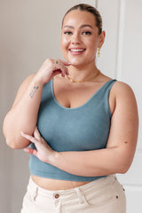 Fundamentals Ribbed Seamless Reversible Tank in Vintage Blue - Liarian Unlimited Boutique