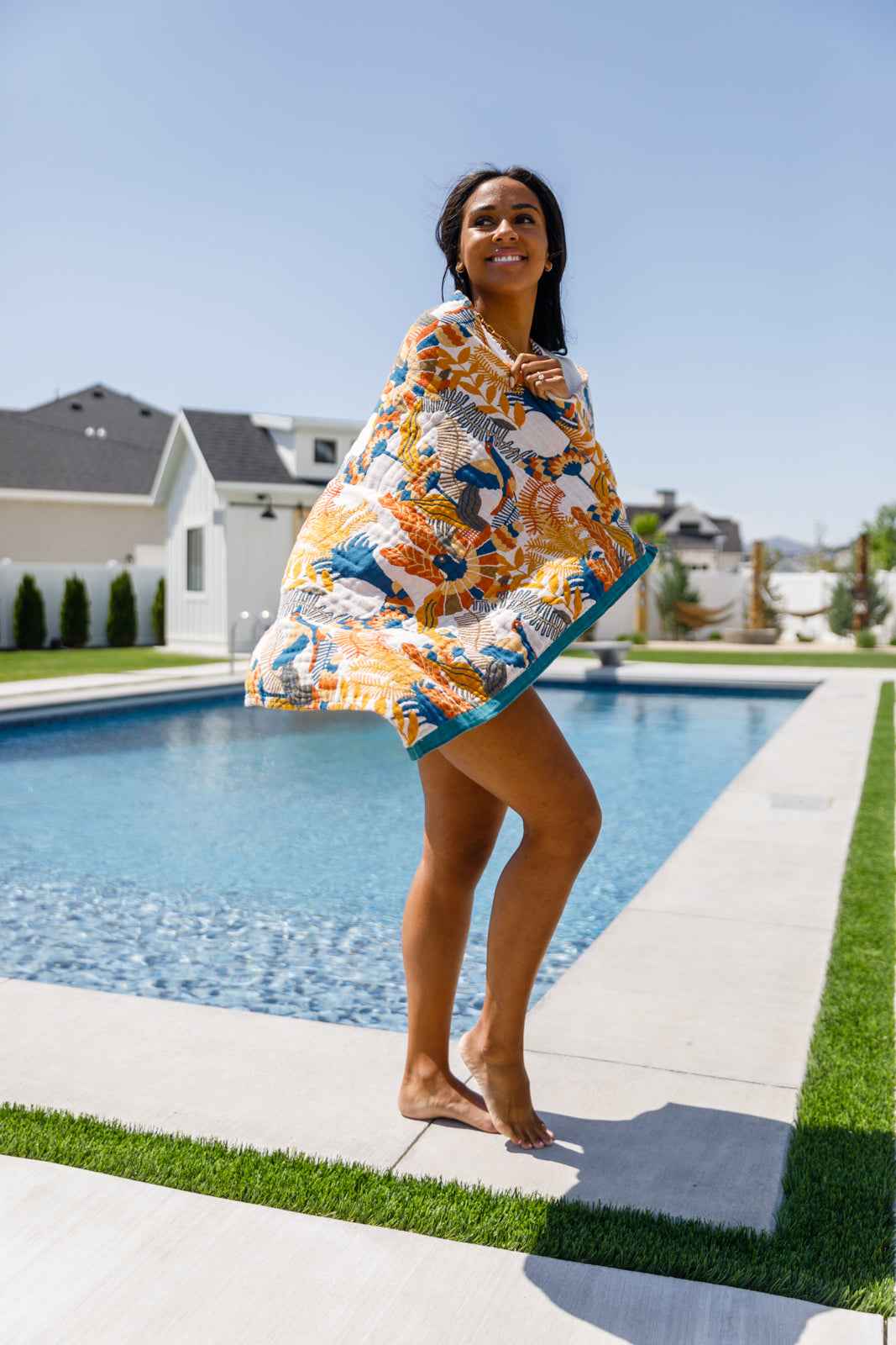 Luxury Beach Towel in Bird Of Paradise - Liarian Unlimited Boutique