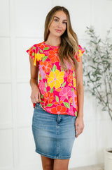 Blusa con mangas onduladas Garden Giggles 