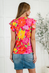 Blusa con mangas onduladas Garden Giggles 