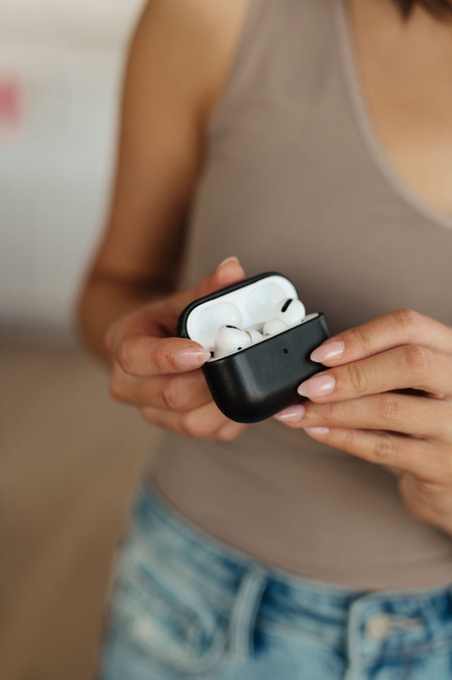 Genuine Leather Airpod Pro Protective Case in Black - Liarian Unlimited Boutique