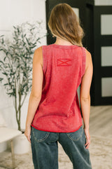 Camiseta sin mangas con cuello en V Get it Right y lavado mineral