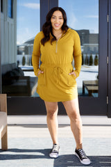 Getting Out Long Sleeve Hoodie Romper Gold Spice - Liarian Unlimited Boutique