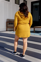 Getting Out Long Sleeve Hoodie Romper Gold Spice - Liarian Unlimited Boutique