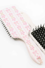 Girly Girl Bow and Floral Hair Brush