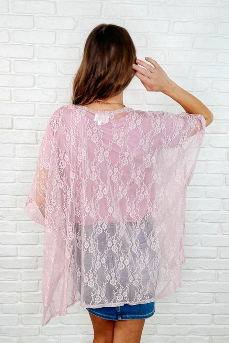 Kimono de encaje Good Days Ahead en color malva
