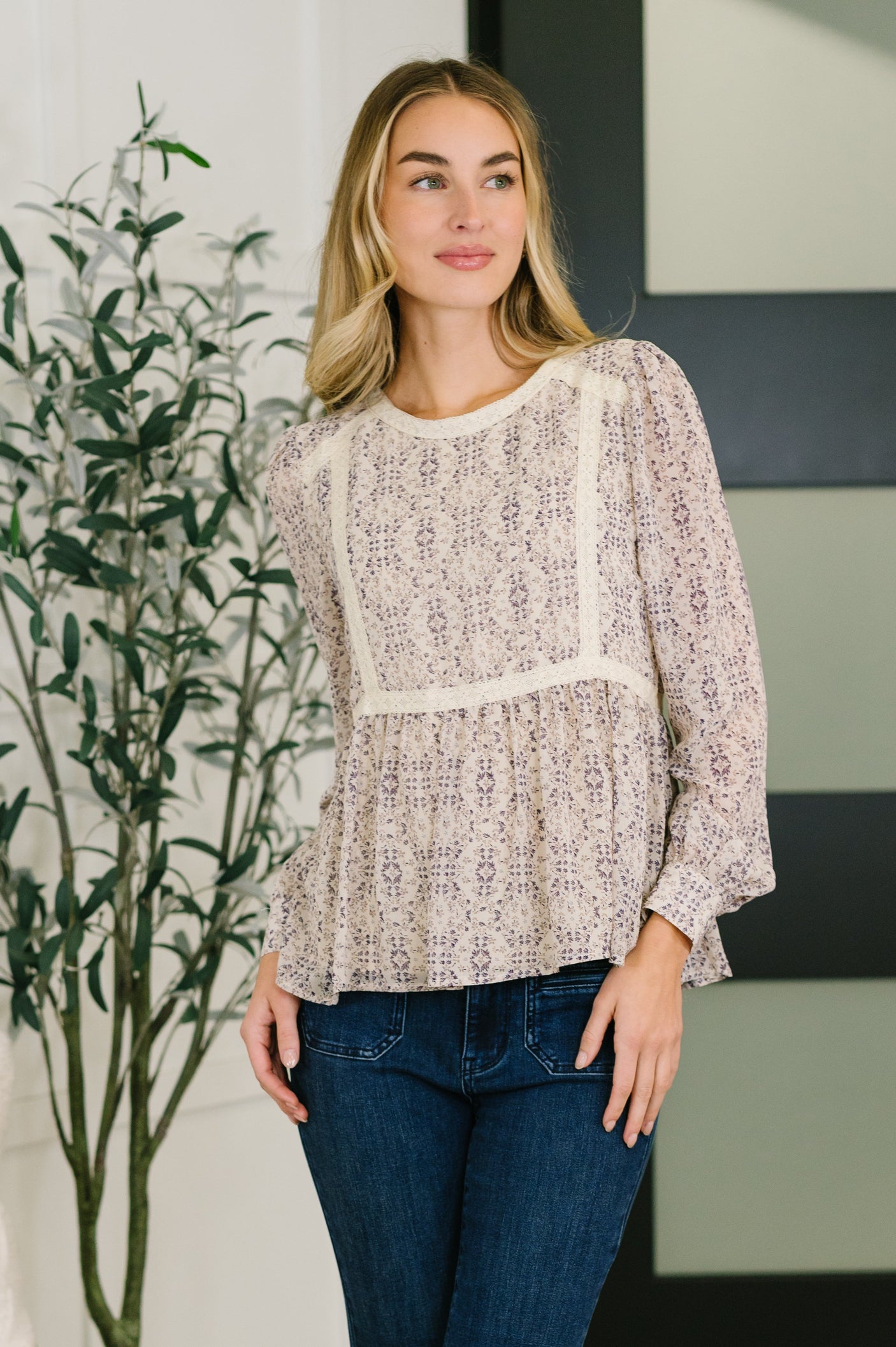 Gorgeous Girl Floral Peplum Blouse