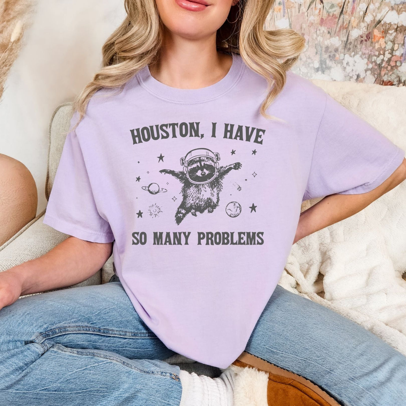 Camiseta gráfica "Tengo tantos problemas" de Houston
