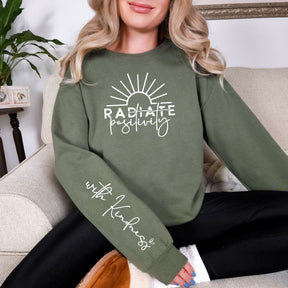 Radiate Positivity Graphic Sweatshirt in Three Colors - Liarian Unlimited Boutique