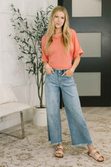 Growing Restless V-Neck Tee in Coral