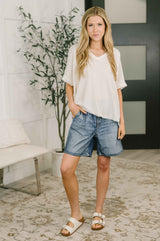 Growing Restless V-Neck Tee in White
