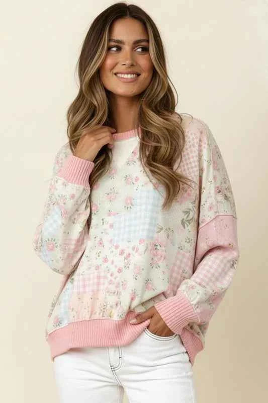 A Little Bias Printed Patchwork Top