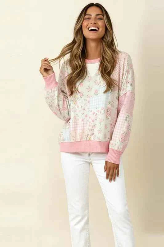 A Little Bias Printed Patchwork Top
