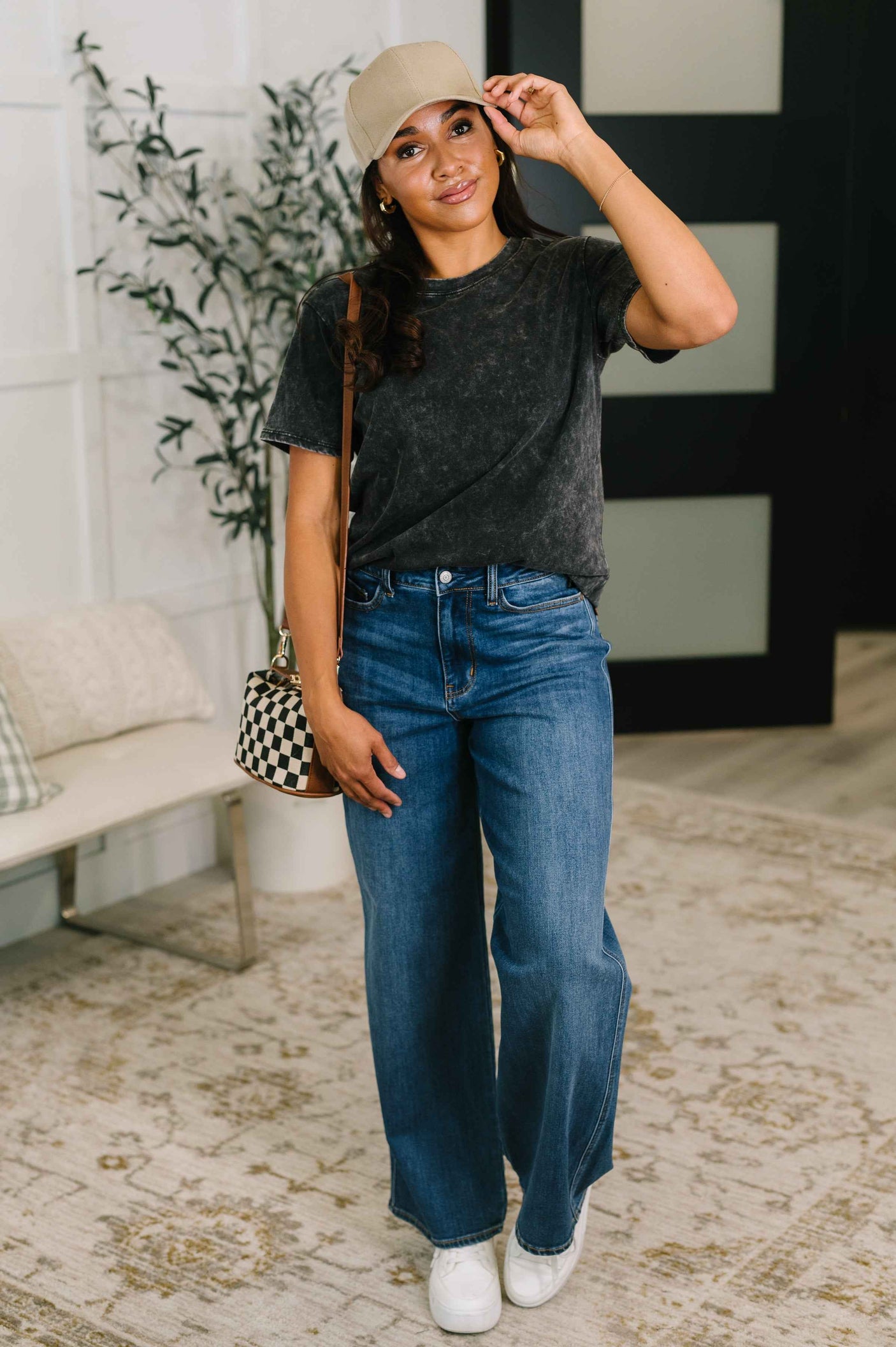 Had to Be There Mineral Wash Tee in Ash Black