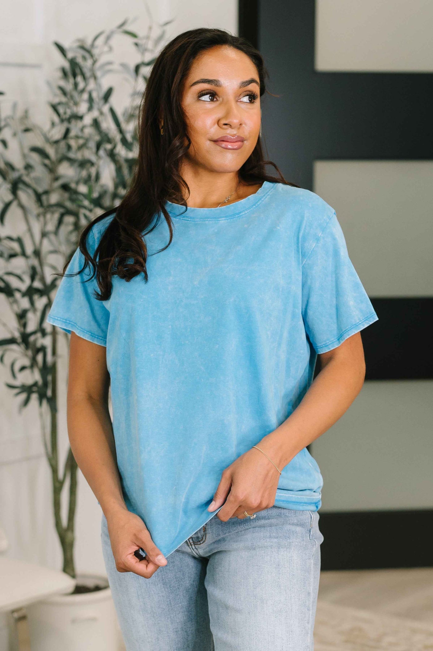 Had to Be There Mineral Wash Tee in Deep Sky