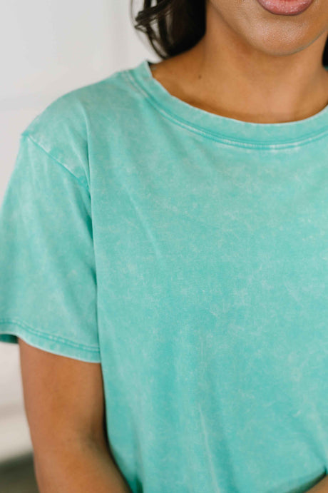 Had to Be There Mineral Wash Tee in Turquoise