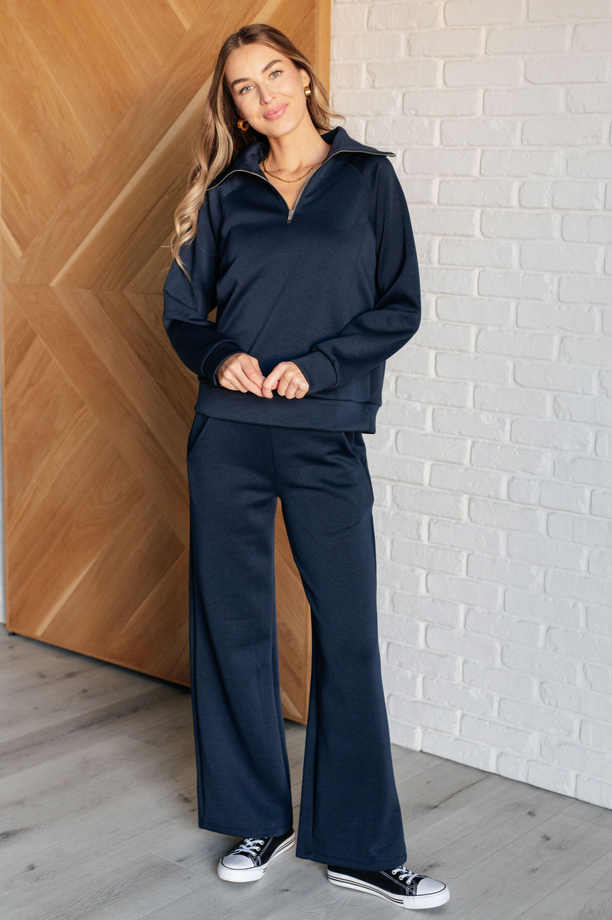 Hamptons Travel Half Zip Pullover in Navy - Liarian Unlimited Boutique