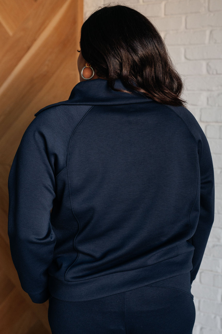 Hamptons Travel Half Zip Pullover in Navy - Liarian Unlimited Boutique