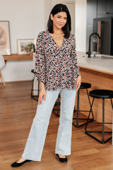 Have It All Angel Sleeve Top in Black Floral - Liarian Unlimited Boutique