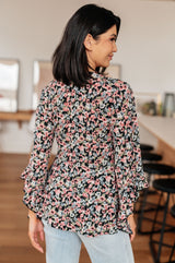 Have It All Angel Sleeve Top in Black Floral - Liarian Unlimited Boutique