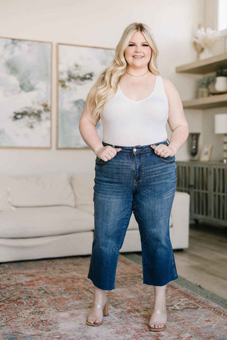 Hayes High Rise Wide Leg Crop Jeans - Liarian Unlimited Boutique